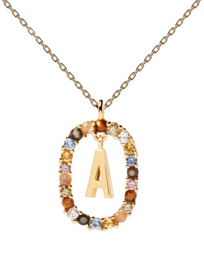 PDPAOLA Krásný pozlacený náhrdelník písmeno "A" LETTERS CO01-260-U (řetízek, přívěsek) - Náhrdelníky