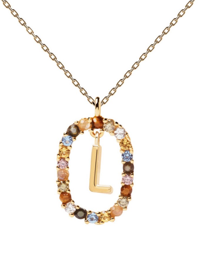 PDPAOLA Krásný pozlacený náhrdelník písmeno "L" LETTERS CO01-271-U (řetízek, přívěsek) - Náhrdelníky