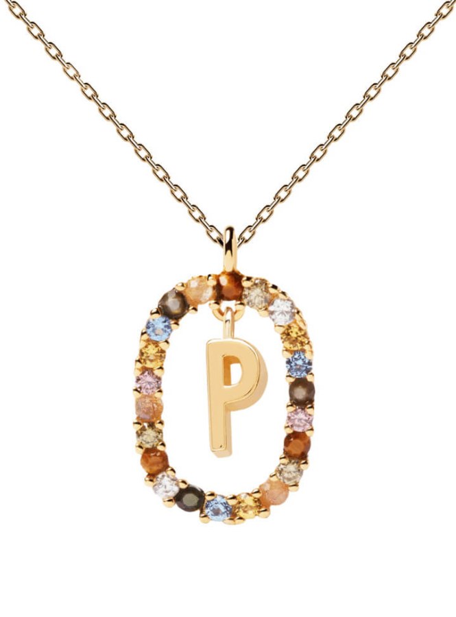 PDPAOLA Krásný pozlacený náhrdelník písmeno "P" LETTERS CO01-275-U (řetízek, přívěsek) - Náhrdelníky