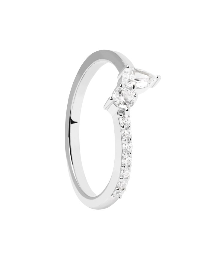 PDPAOLA Krásný stříbrný prsten se zirkony Ava Essentials AN02-863 48 mm - Prsteny Prsteny s kamínkem