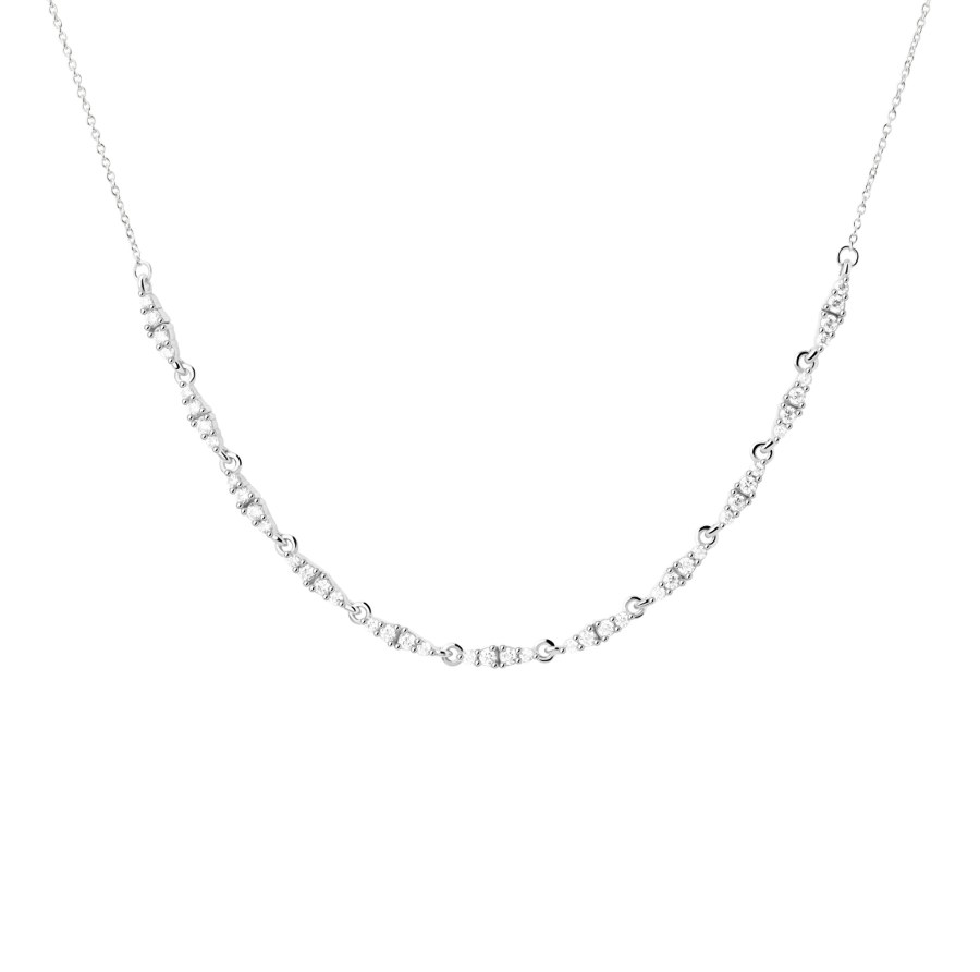 PDPAOLA Luxusní stříbrný náhrdelník se zirkony Spice Vanilla CO02-682-U - Náhrdelníky