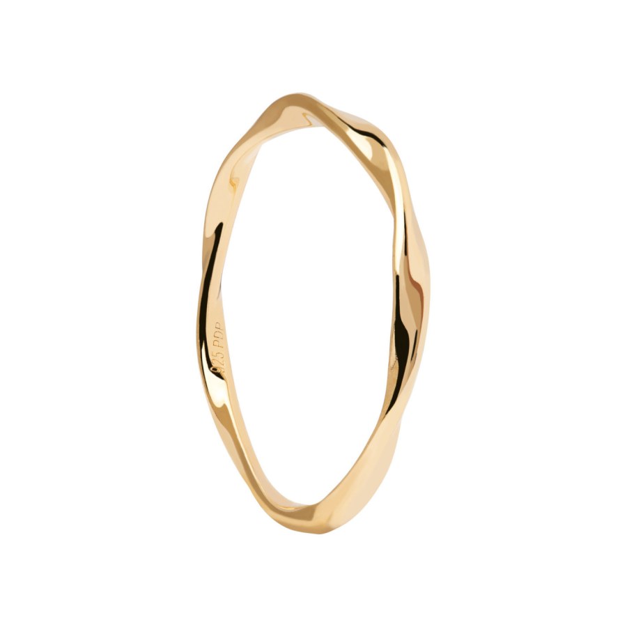 PDPAOLA Minimalistický pozlacený prsten SPIRAL Gold AN01-804 52 mm - Prsteny Prsteny bez kamínku