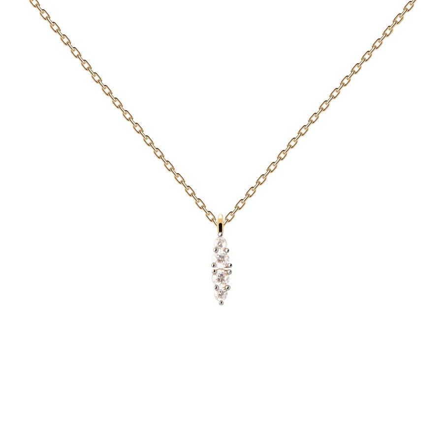 PDPAOLA Něžný pozlacený náhrdelník Gala Vanilla CO01-675-U (řetízek, přívěsek) - Náhrdelníky