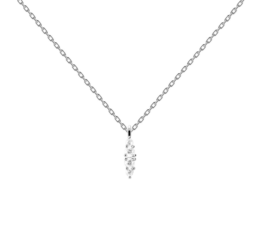 PDPAOLA Něžný stříbrný náhrdelník Gala Vanilla CO02-675-U (řetízek, přívěsek) - Náhrdelníky