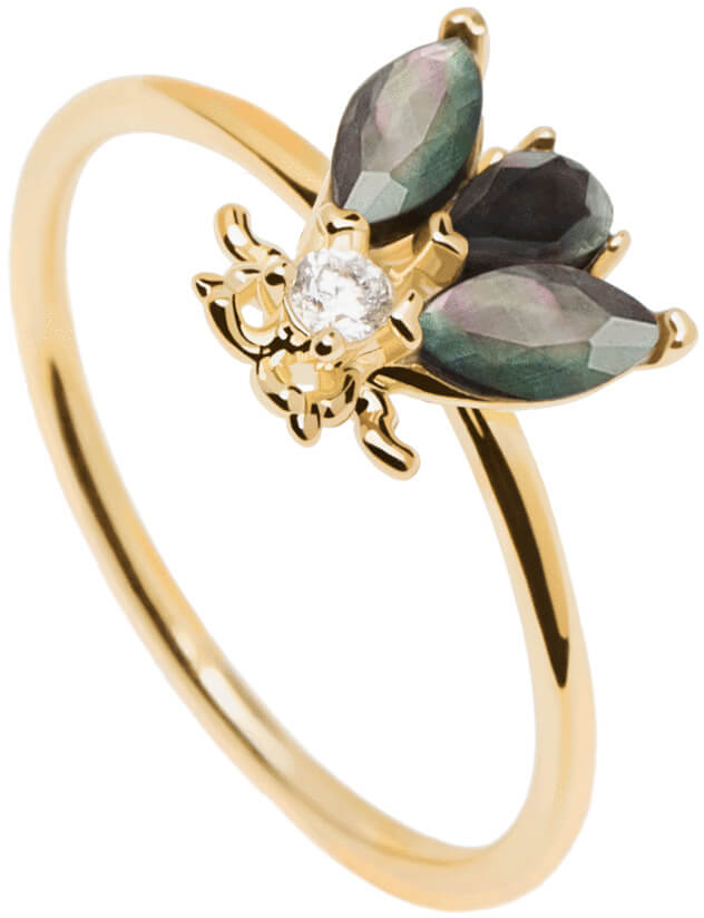 PDPAOLA Originální pozlacený prsten s překrásnou včelkou ZAZA Gold AN01-255 50 mm - Prsteny Prsteny s kamínkem