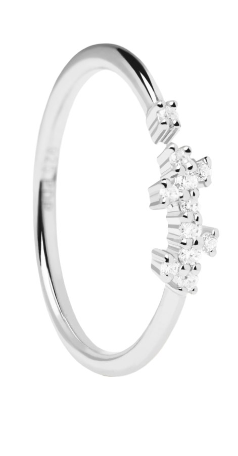 PDPAOLA Otevřený stříbrný prsten se zirkony PRINCE Silver AN02-672 50 mm - Prsteny Prsteny s kamínkem