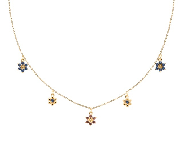 PDPAOLA Pozlacený kytičkový náhrdelník pro matku i dceru LES FILLES Gold CO01-237-U - Náhrdelníky