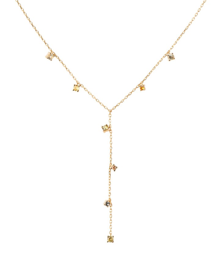 PDPAOLA Půvabný pozlacený náhrdelník se zirkony JANE Gold CO01-864-U - Náhrdelníky