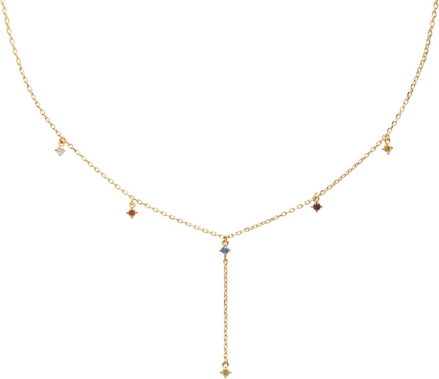 PDPAOLA Půvabný pozlacený náhrdelník se zirkony MANA Gold CO01-194-U - Náhrdelníky