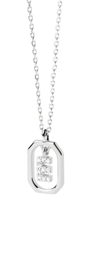 PDPAOLA Půvabný stříbrný náhrdelník písmeno "E" LETTERS CO02-516-U (řetízek, přívěsek) - Náhrdelníky