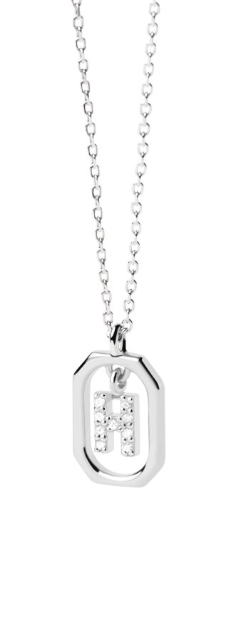 PDPAOLA Půvabný stříbrný náhrdelník písmeno "H" LETTERS CO02-519-U (řetízek, přívěsek) - Náhrdelníky