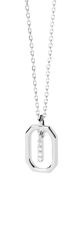 PDPAOLA Půvabný stříbrný náhrdelník písmeno "I" LETTERS CO02-520-U (řetízek, přívěsek) - Náhrdelníky