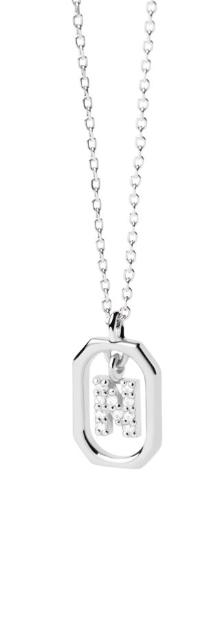 PDPAOLA Půvabný stříbrný náhrdelník písmeno "N" LETTERS CO02-525-U (řetízek, přívěsek) - Náhrdelníky