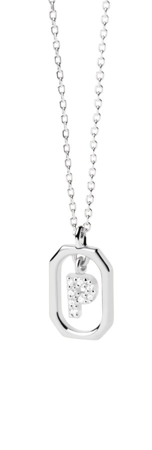 PDPAOLA Půvabný stříbrný náhrdelník písmeno "P" LETTERS CO02-527-U (řetízek, přívěsek)