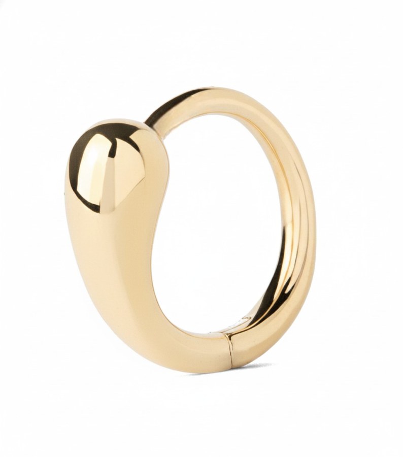 PDPAOLA Single pozlacená kruhová náušnice Loop Hoop Essentials PG01-325-U - Náušnice Asymetrické náušnice
