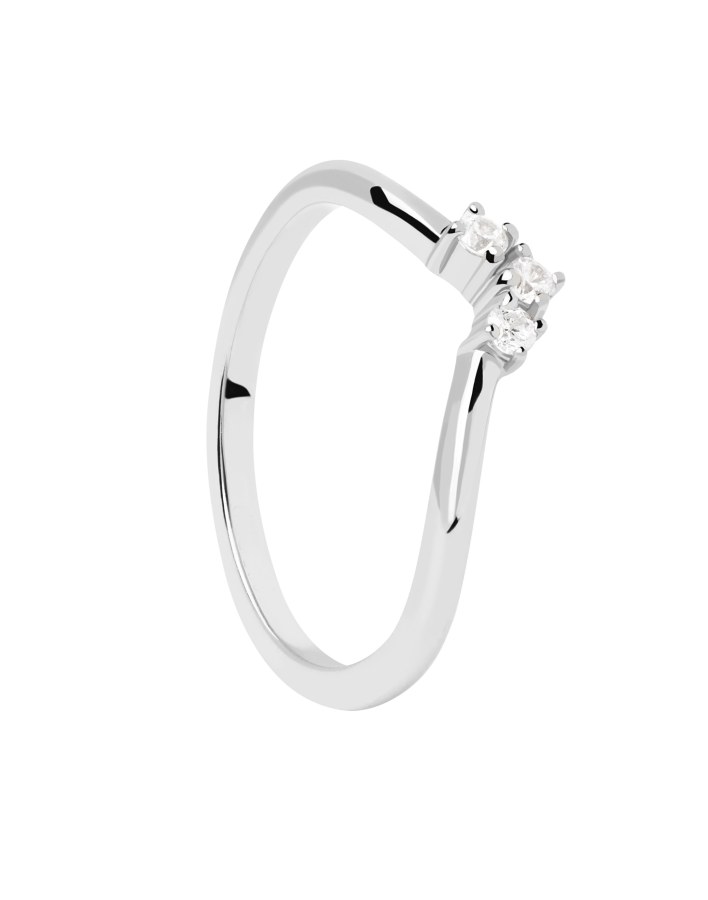 PDPAOLA Slušivý stříbrný prsten se zirkony Mini Crown Essentials AN02-826 50 mm - Prsteny Prsteny s kamínkem
