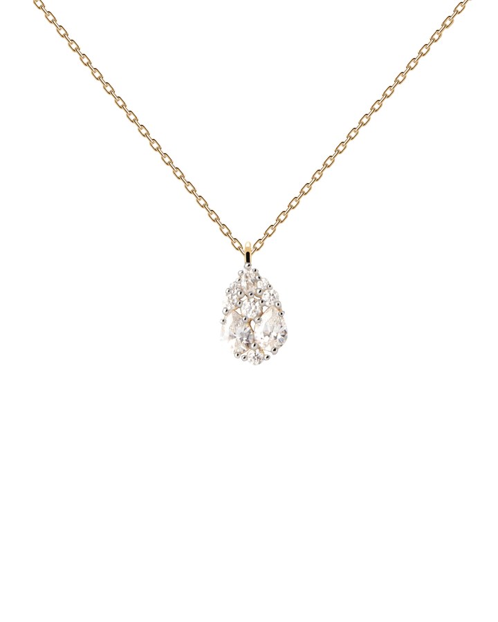 PDPAOLA Blyštivý pozlacený náhrdelník Vanilla CO01-674-U (řetízek, přívěsek) - Náhrdelníky