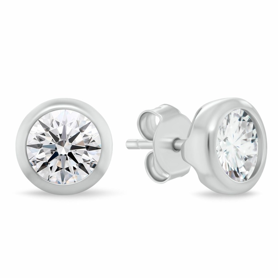 Brilio Silver Peckové stříbrné náušnice s kubickým zirkonem EA1232W 0,8 cm