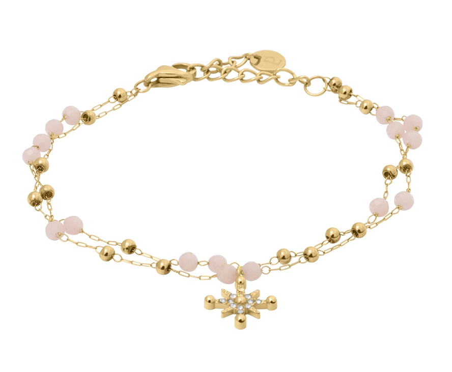 Pierre Lannier Dvojitý pozlacený náramek s&nbsp;korálky Australe BJ22A1251 - Náramky Náramky s&nbsp;přívěsky