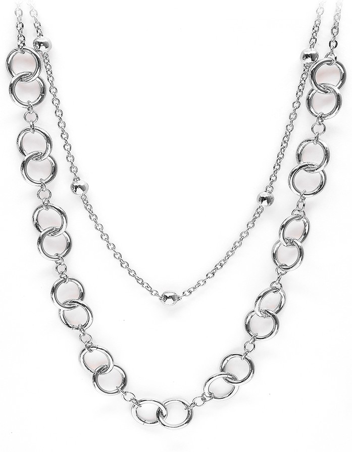 Pierre Lannier Výrazný ocelový dvojitý náhrdelník Seduction BJ02A9101 - Náhrdelníky