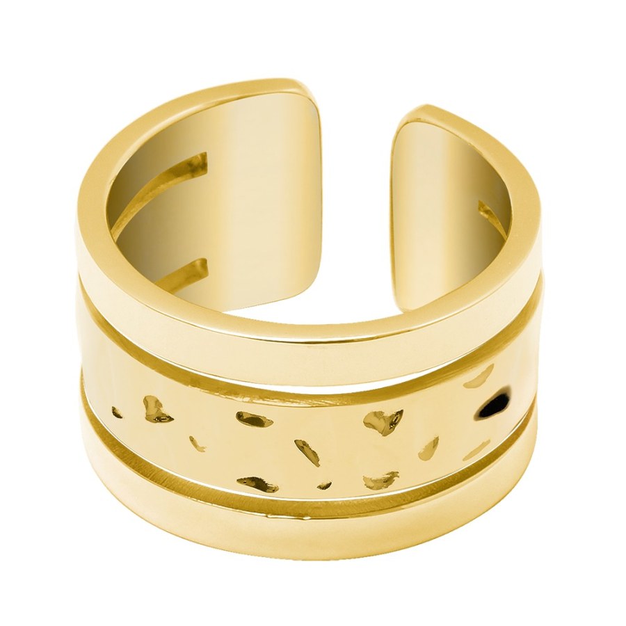 Pierre Lannier Výrazný pozlacený prsten Echo BJ10A720 55 mm - Prsteny Prsteny bez kamínku
