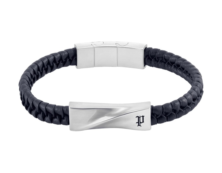 Police Modrý kožený náramek pro muže Contorto PEAGB0081706 - Náramky Kožené náramky