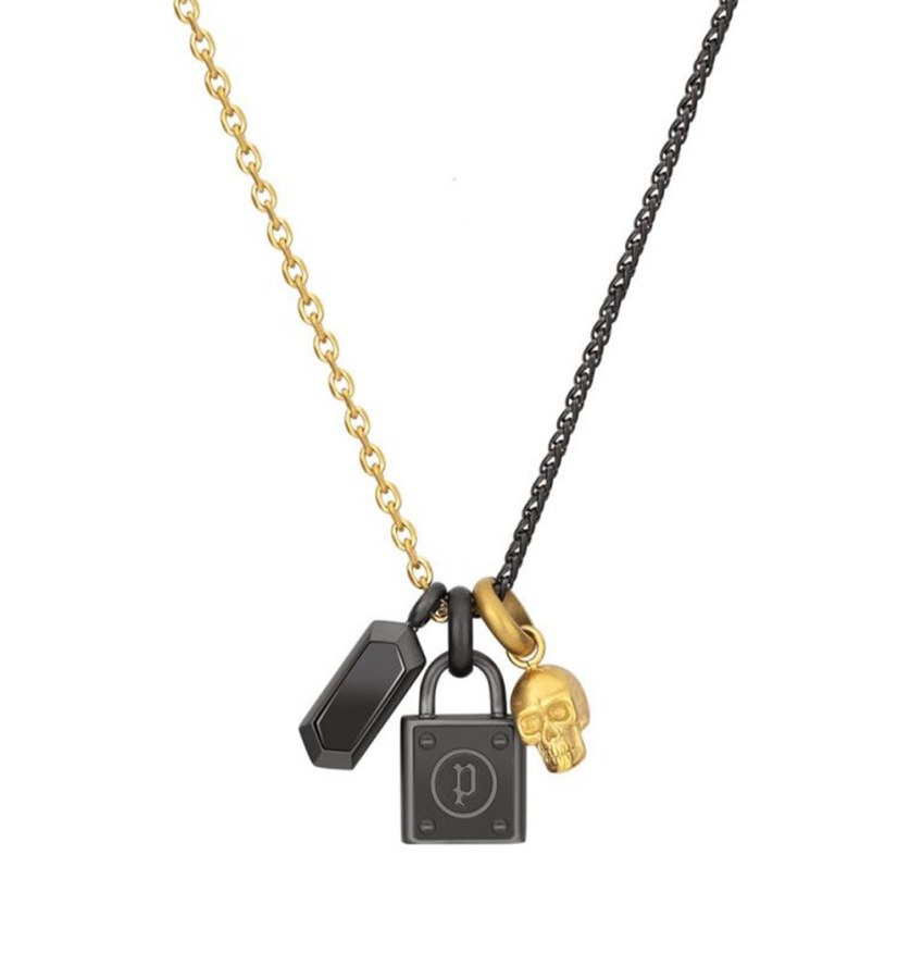 Police Pánský bicolor náhrdelník s&nbsp;přívěsky Rock Rebel PEJGN2009012 - Náhrdelníky