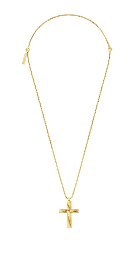 Police Pánský pozlacený náhrdelník Kříž Contorto PEAGN0081705 - Náhrdelníky