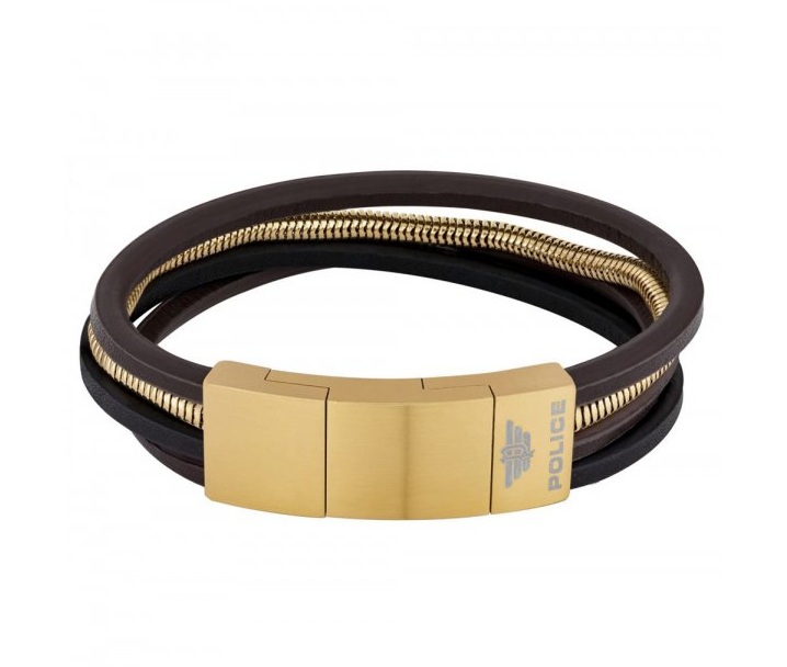 Police Kožený vícevrstvý náramek pro muže PJ26551BSG.02 - Náramky Kožené náramky