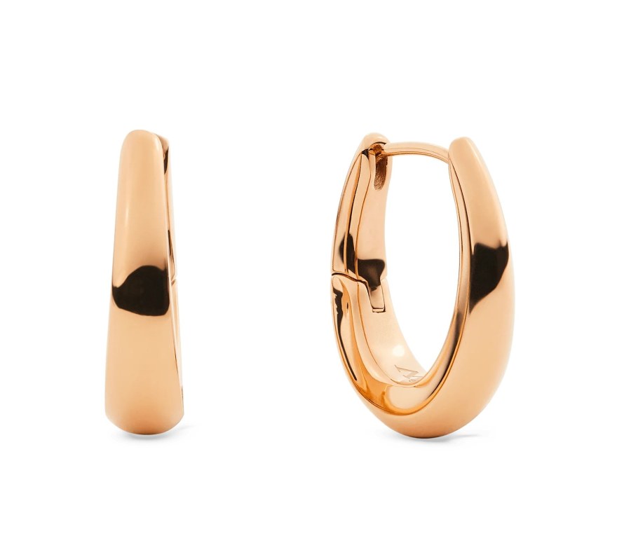 Daniel Wellington Pozlacené oválné náušnice Flow DW00402079 2 cm