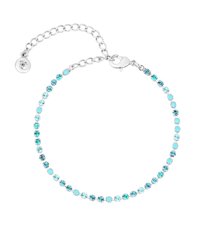 Preciosa Bižuterní náramek s&nbsp;modrým křišťálem Preciosa Glowline Bloom Pop 2571 71 - Náramky Řetízkové náramky