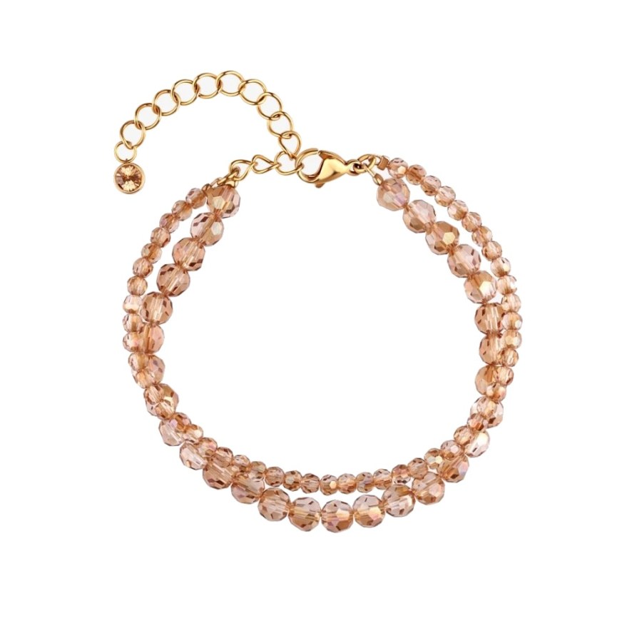 Preciosa Dvojitý náramek s&nbsp;křišťály Preciosa Honeymoon 7541Y15 - Náramky Korálkové náramky