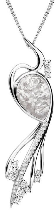 Preciosa Elegantní náhrdelník Ines Matrix bílý 6109 11 (řetízek, přívěsek)