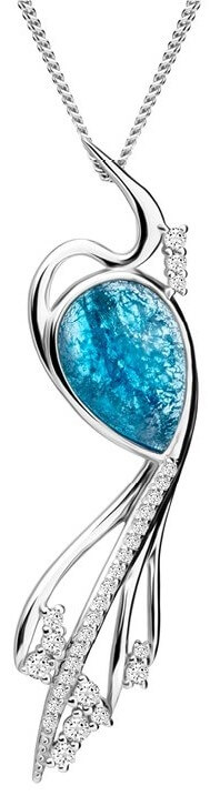 Preciosa Elegantní náhrdelník Ines Matrix modrý 6109 29 (řetízek, přívěsek) - Náhrdelníky