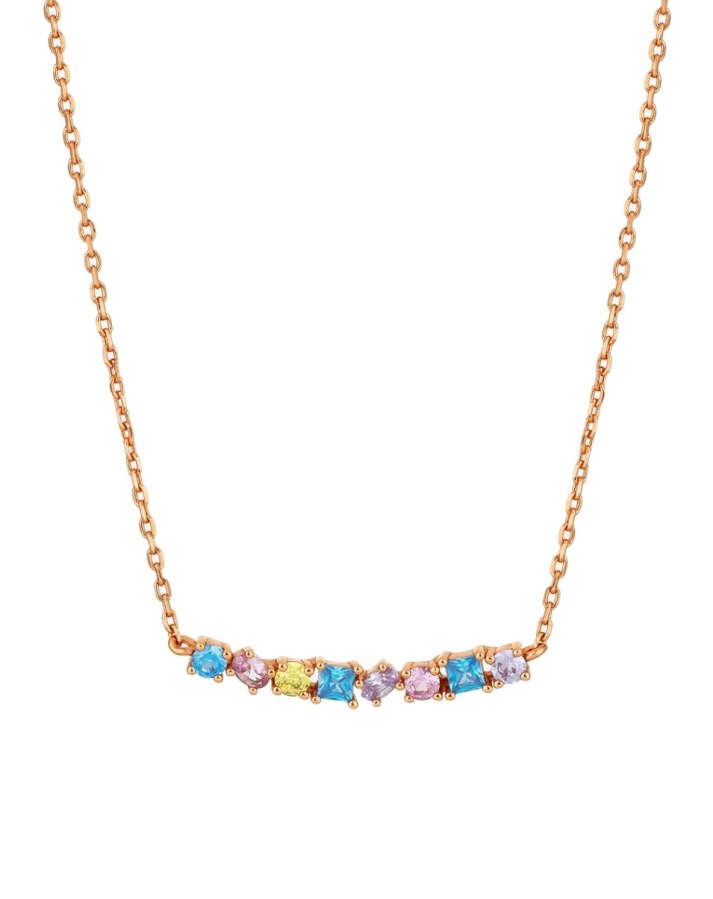 Preciosa Hravý pozlacený náhrdelník Valencia s kubickými zirkony 5367P70