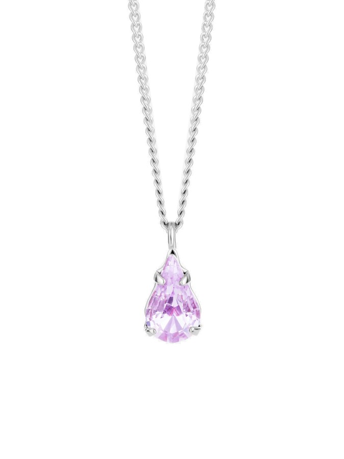 Preciosa Jemný náhrdelník s fialkovým křišťálem Sweet Drop Candy 2468 56 - Náhrdelníky