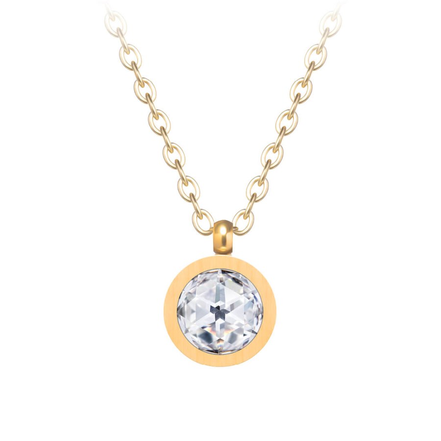 Preciosa Minimalistický pozlacený náhrdelník Essential s kubickou zirkonií 7433Y00 - Náhrdelníky