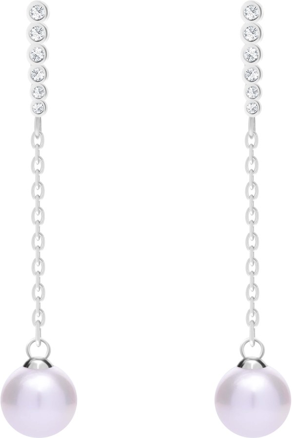 Preciosa Něžné stříbrné náušnice s pravou perlou Samoa 5309 00 - Náušnice Visací náušnice