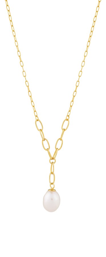 Preciosa Něžný pozlacený náhrdelník s pravou perlou Pearl Heart 5356Y01