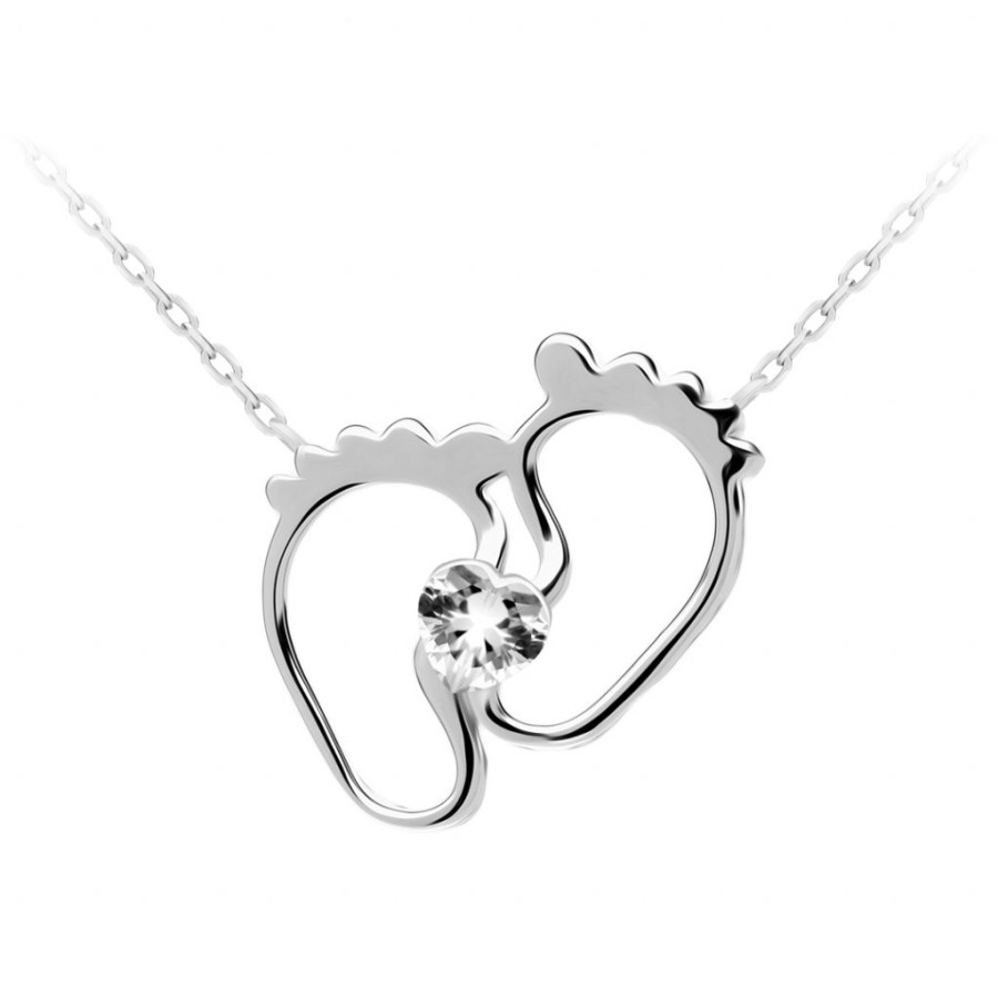 Preciosa Něžný stříbrný náhrdelník New Love s kubickou zirkonií Preciosa 5191 00 - Náhrdelníky
