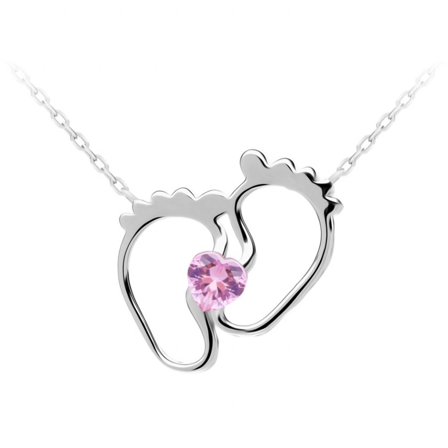 Preciosa Něžný stříbrný náhrdelník New Love s kubickou zirkonií Preciosa 5191 69 - Náhrdelníky