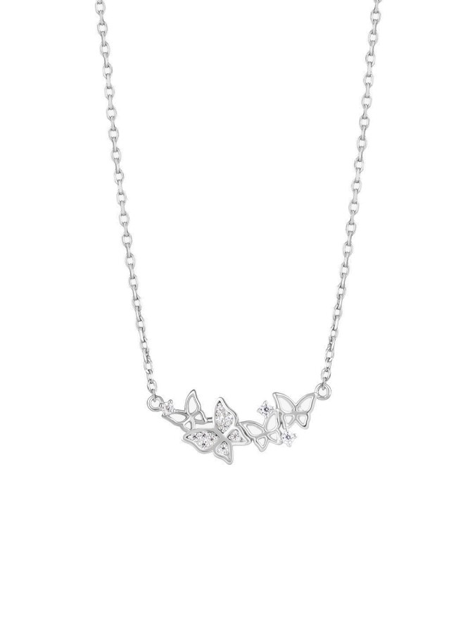 Preciosa Něžný stříbrný náhrdelník s motýlky Butterfly Waltz Candy 5398 00 - Náhrdelníky