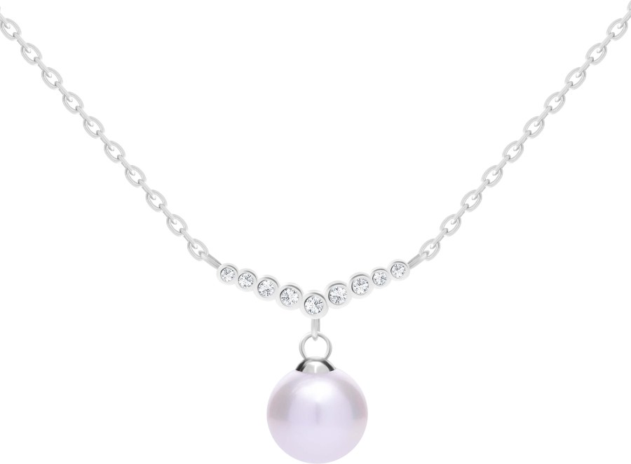 Preciosa Něžný stříbrný náhrdelník s pravou perlou Samoa 5308 00 - Náhrdelníky