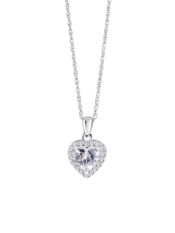 Preciosa Něžný stříbrný náhrdelník se srdíčkem Velvet Heart 5370 00 - Náhrdelníky