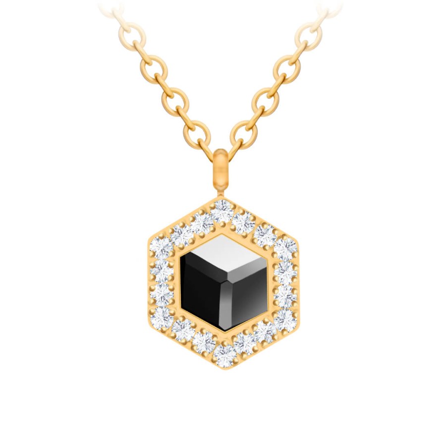Preciosa Pozlacený náhrdelník s křišťálem Honeygon 7384Y48 - Náhrdelníky