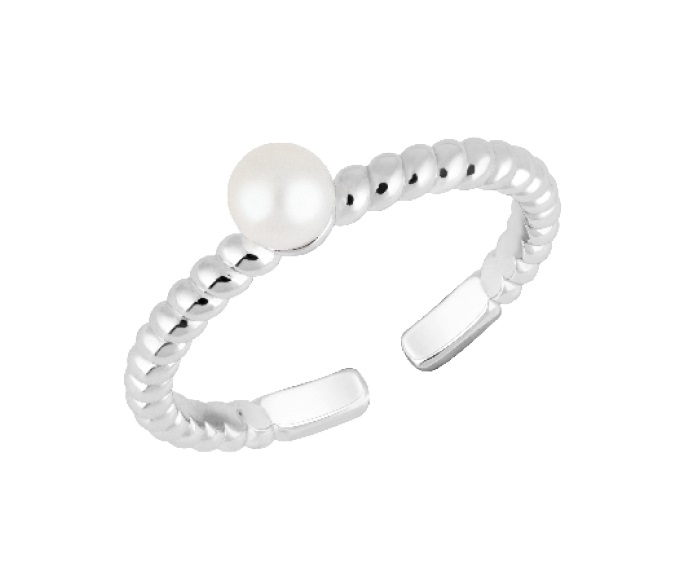 Preciosa Originální stříbrný prsten s říční perlou Pearl Passion 6158 01 52 mm - Prsteny Otevřené prsteny