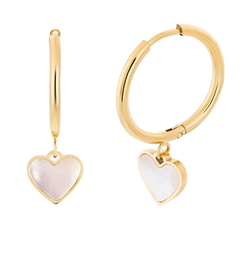 Preciosa Pozlacené náušnice s perletí Mother of Pearl Heart 7491Y01 Preciosa Pozlacené náušnice s perletí Mother of Pearl Heart 7491Y01 - Náušnice Visací náušnice