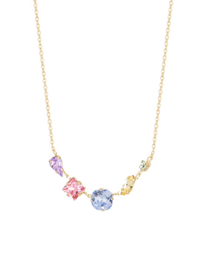 Preciosa Pozlacený náhrdelník s barevnými kamínky českého křišťálu Bonbon Candy 2490Y70 - Náhrdelníky