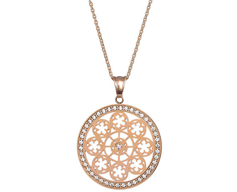 Preciosa Pozlacený náhrdelník s krystaly Rosette 7239P00 Preciosa Pozlacený náhrdelník s krystaly Rosette 7239P00 - Náhrdelníky