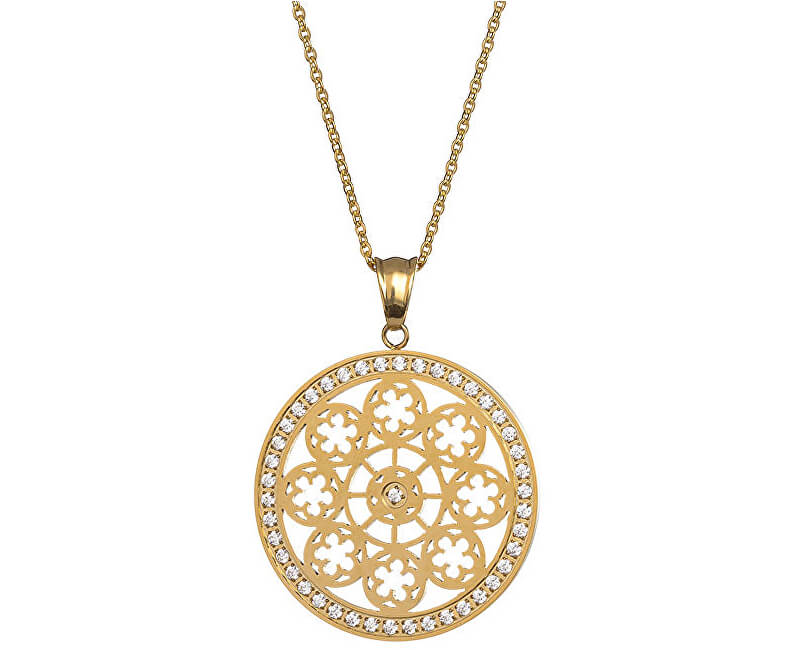 Preciosa Pozlacený náhrdelník s krystaly Rosette 7239Y00 Preciosa Pozlacený náhrdelník s krystaly Rosette 7239Y00 - Náhrdelníky